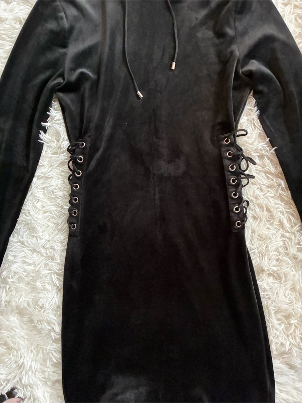 Gothic Grim Reaper Vampire Witchy Whimsigoth Black Sabbath Velvet Hooded Dress M - Picture 2 of 9